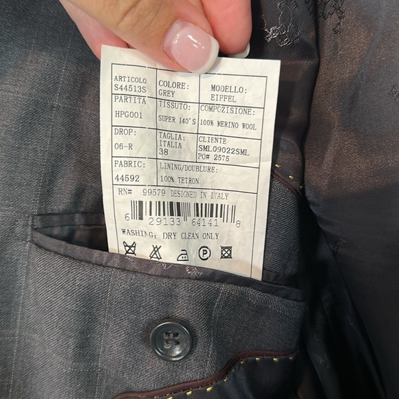 Prontomoda men’s grey suit jacket size 38 - Picture 5 of 5